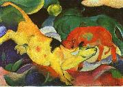 Franz Marc Cows, Yellow, Red, Green oil on canvas